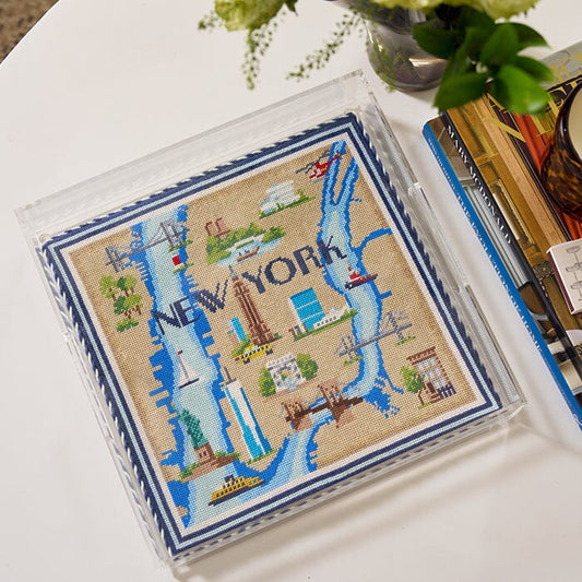 New York Map on 18 Kit Kit Needlepoint To Go 