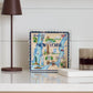New York Map on 18 with Stitch Guide Printed Canvas Needlepoint To Go 