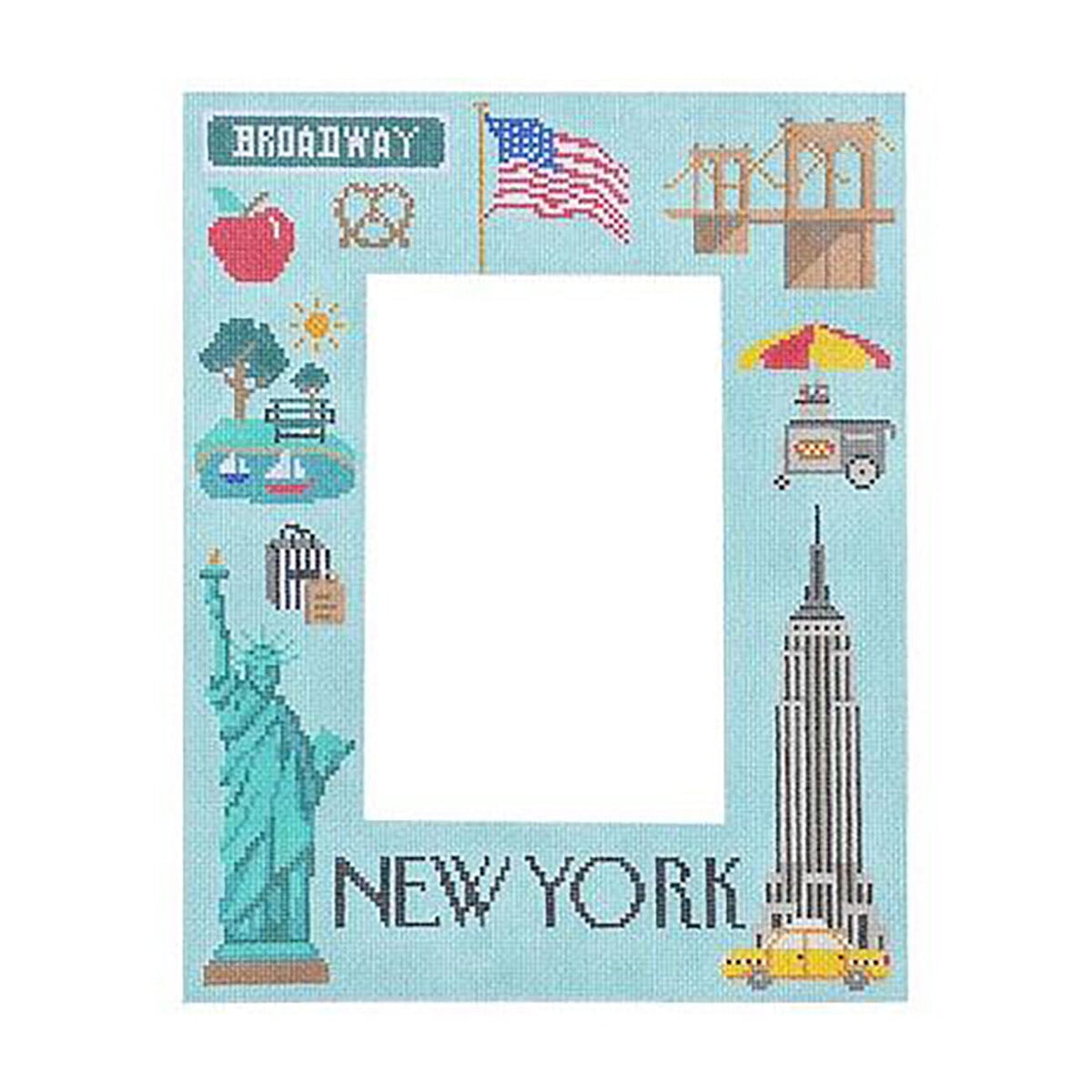 New York Picture Frame Painted Canvas Kirk & Bradley  - 1