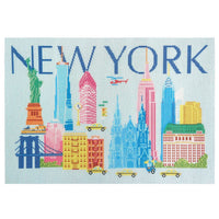 New York Travel Pillow Canvas Printed Canvas Needlepoint To Go 