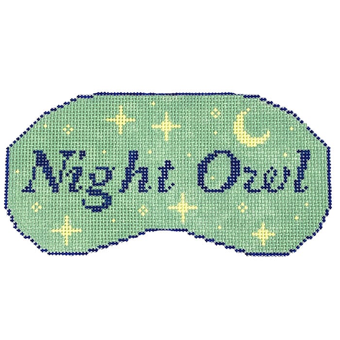Night Owl Eye Mask Painted Canvas Alice & Blue  - 1