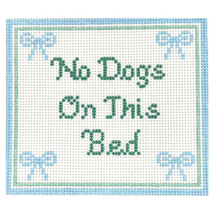 No Dogs on This Bed Printed Canvas SLS Needlepoint 