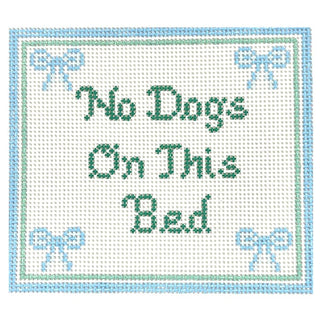 No Dogs on This Bed Printed Canvas SLS Needlepoint 
