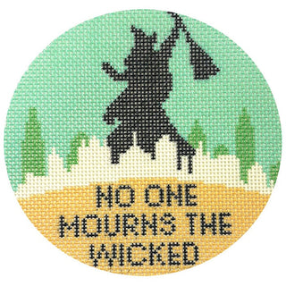 No One Mourns the Wicked Round Painted Canvas Ziggy Stitches 
