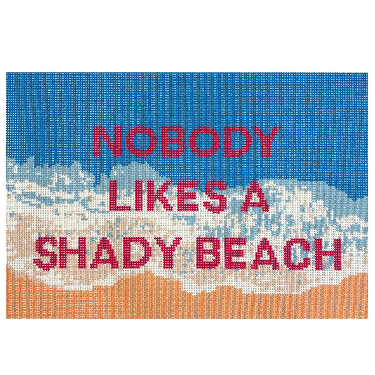 Nobody Likes a Shady Beach Painted Canvas Lucky Lotus Needlepoint  - 1