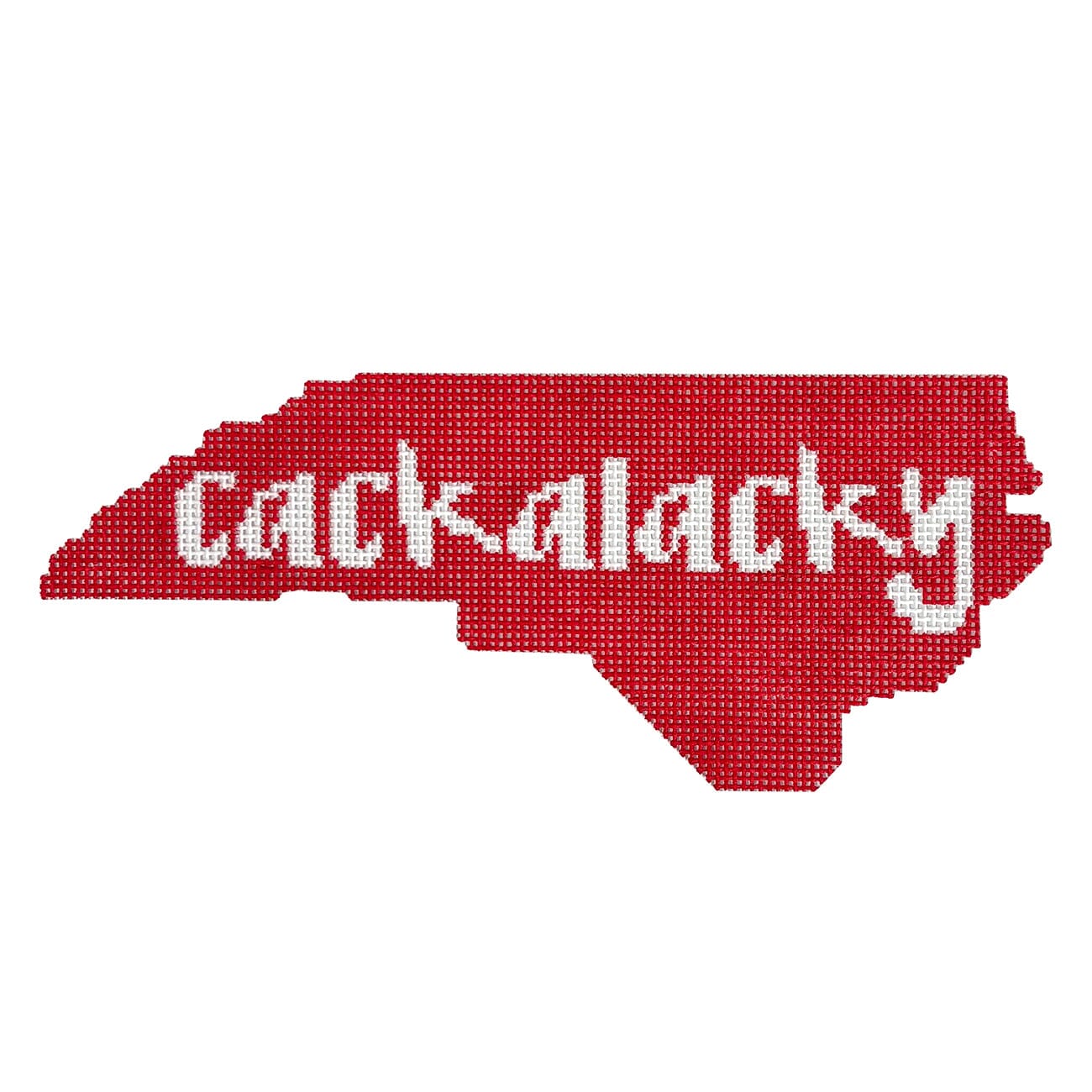 North Cackalacky, Red & White Painted Canvas Evergreen Needlepoint  - 1