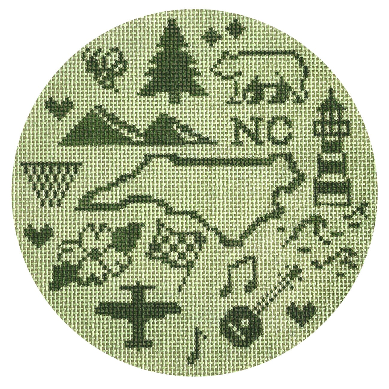 North Carolina Icons Painted Canvas Ivy Thread Needlepoint  - 1