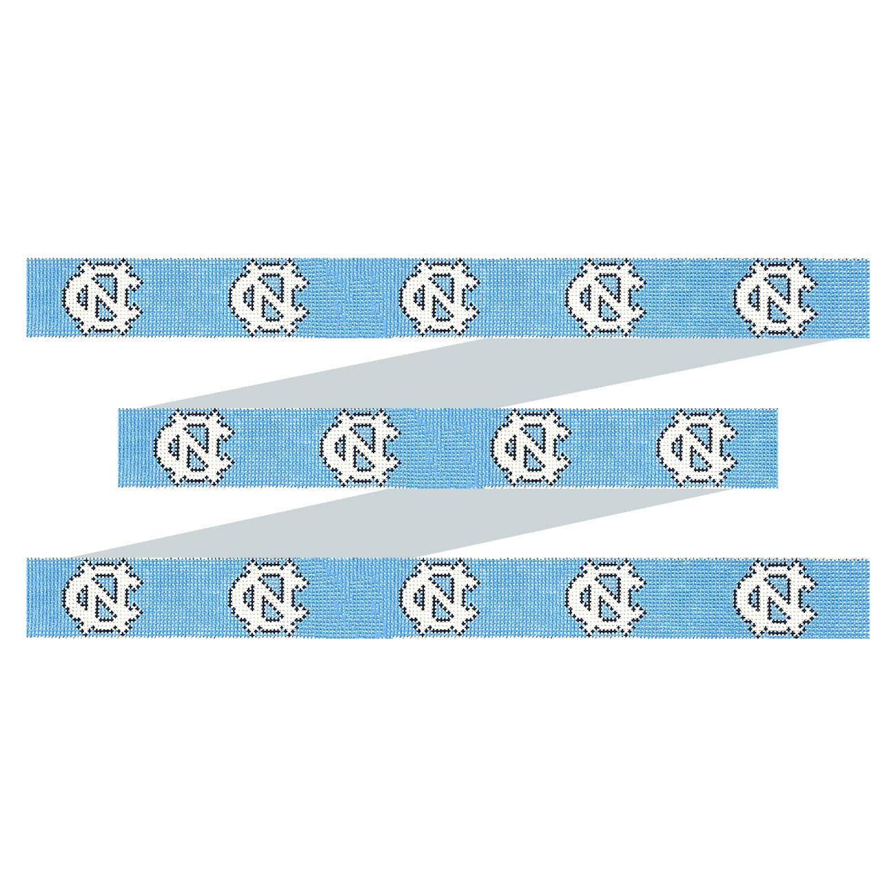 North Carolina Logo Belt on Carolina Blue   Short Painted Canvas Elm Tree Needlepoint  - 1
