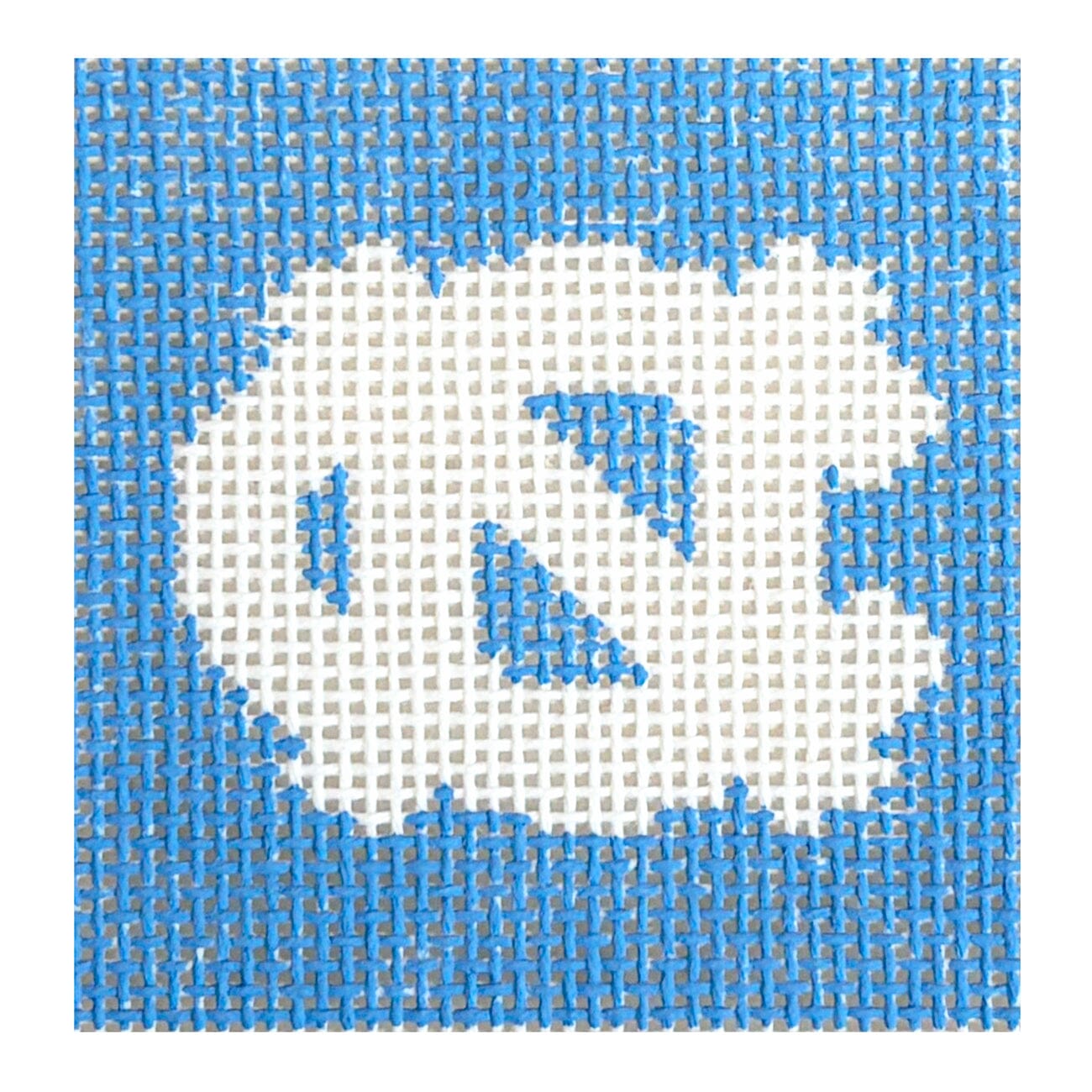 North Carolina UNC Mini Square 2.2" Painted Canvas Needlepoint by Laura  - 1