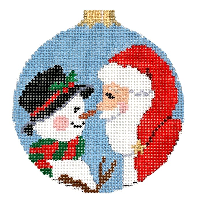 Nose To Nose, 3" Round #18 Painted Canvas Susan Roberts Needlepoint Designs Inc. 