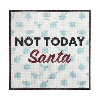 Not Today Santa Painted Canvas The Gingham Stitchery 
