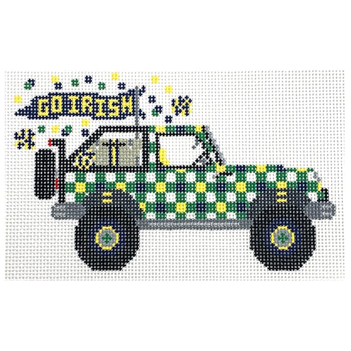 Notre Dame Jeep Painted Canvas Wipstitch Needleworks 