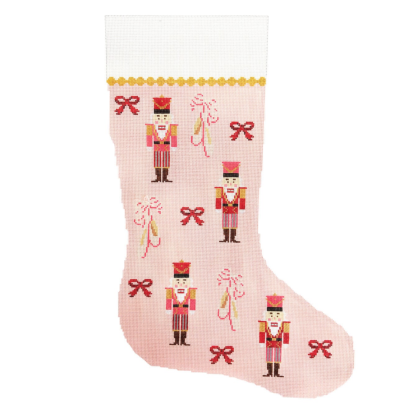 Nutcracker Ballerina Stocking Painted Canvas Dogwood Needlepoint  - 1