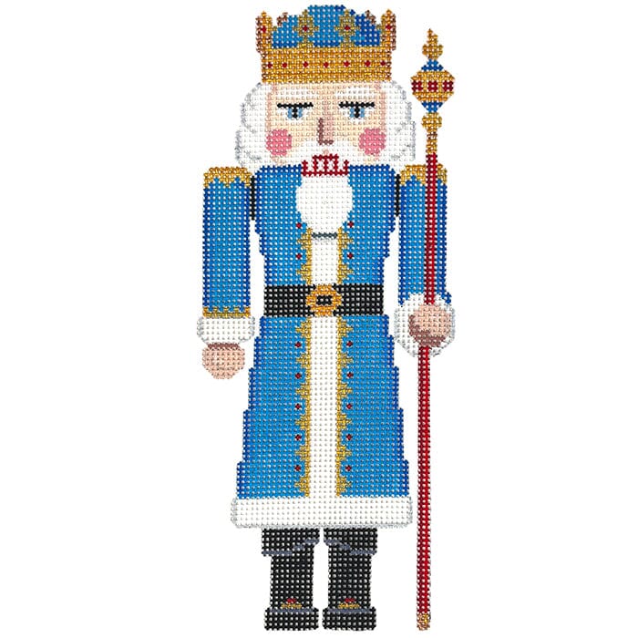 Nutcracker Blue King with Scepter Painted Canvas Susan Roberts Needlepoint Designs Inc. 
