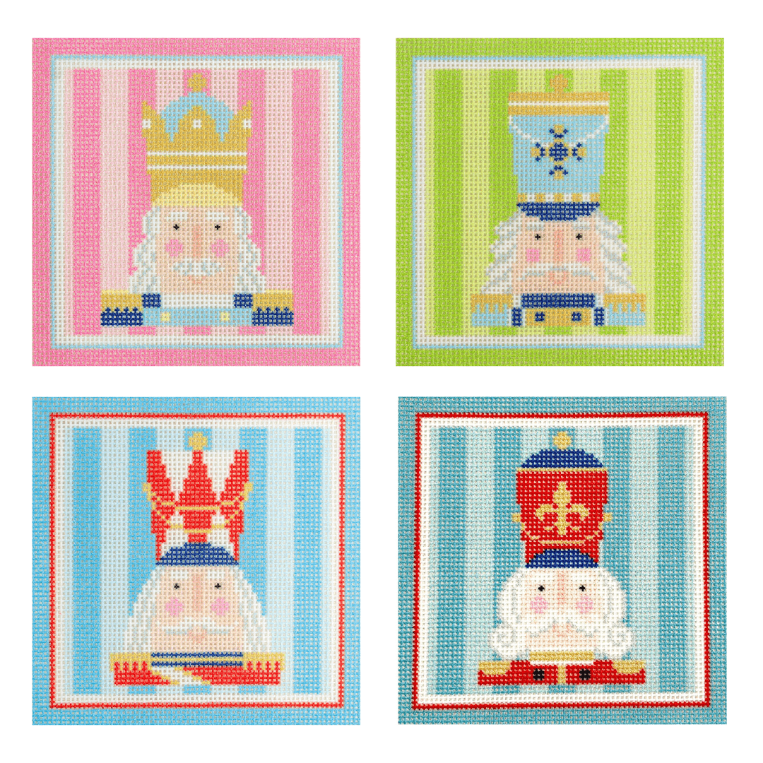 Nutcracker Coaster Set Printed Canvas Needlepoint To Go  - 1