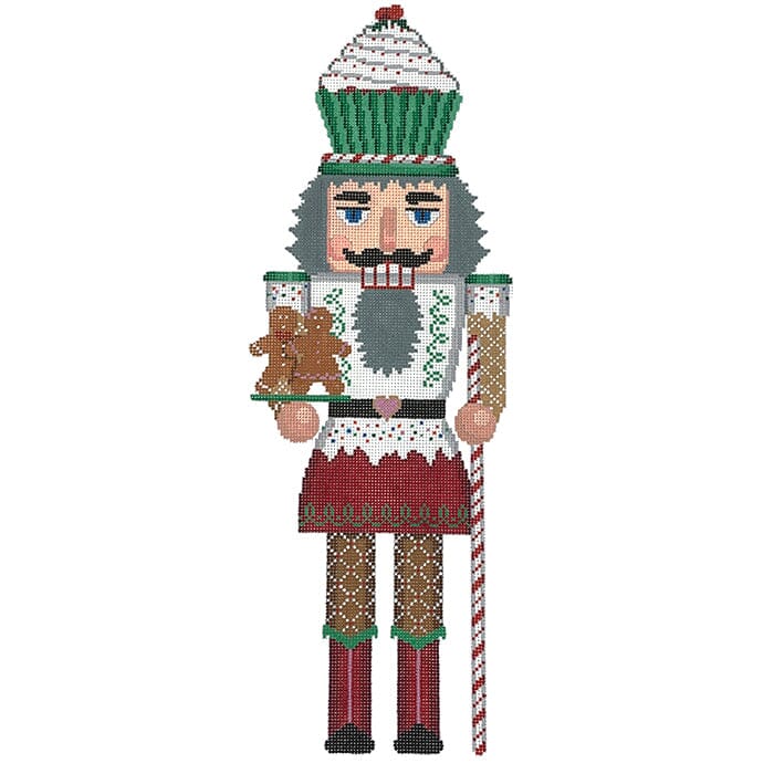 Nutcracker Cupcake Man Painted Canvas Susan Roberts Needlepoint Designs Inc. 