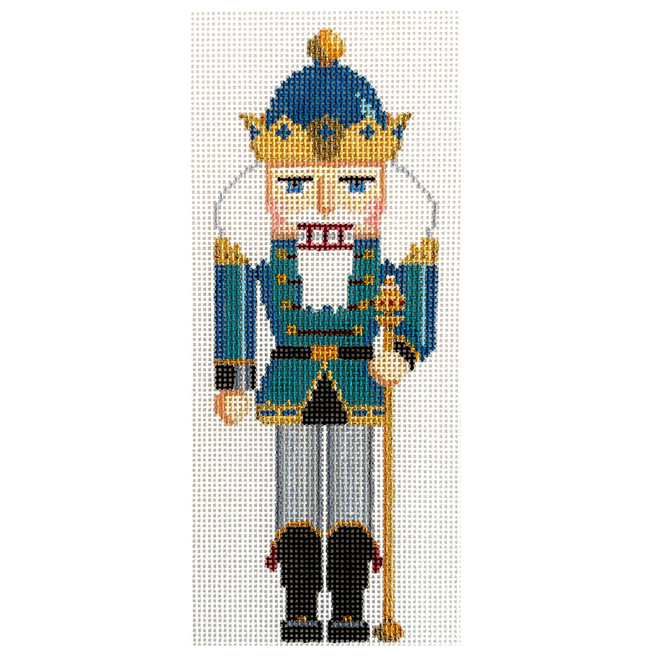 Nutcracker, King with Scepter Painted Canvas Susan Roberts Needlepoint Designs Inc.  - 1