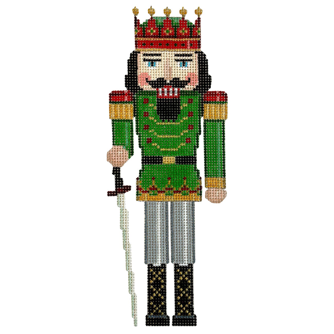 Nutcracker, Red Crown King Painted Canvas Susan Roberts Needlepoint Designs Inc. 
