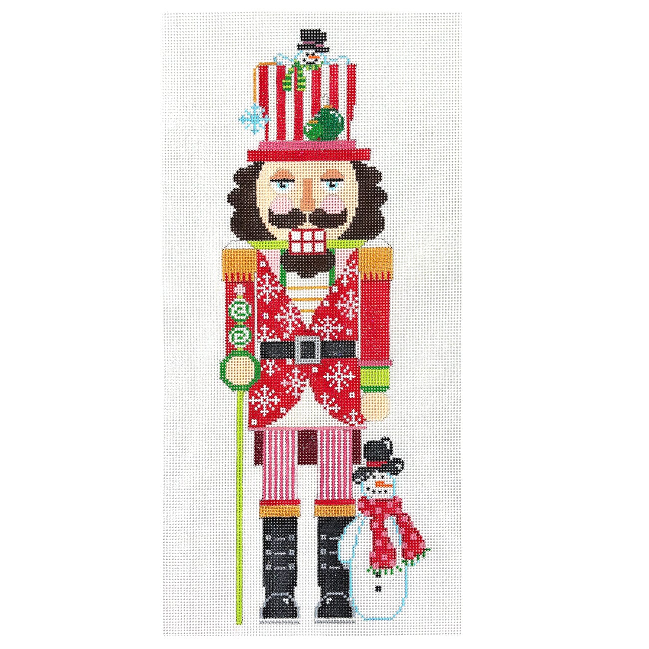 Nutcracker   Red & White Peppermint Painted Canvas The Meredith Collection  - 1