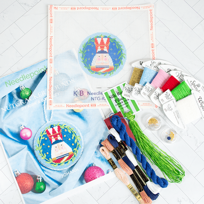 Nutcracker Round   Johann Kit Kits Needlepoint To Go 
