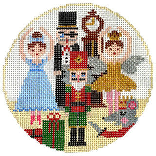 Nutcracker Round Ornament Painted Canvas Doolittle Stitchery 
