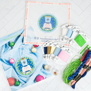 Nutcracker Round   Otto Kit Kits Needlepoint To Go 
