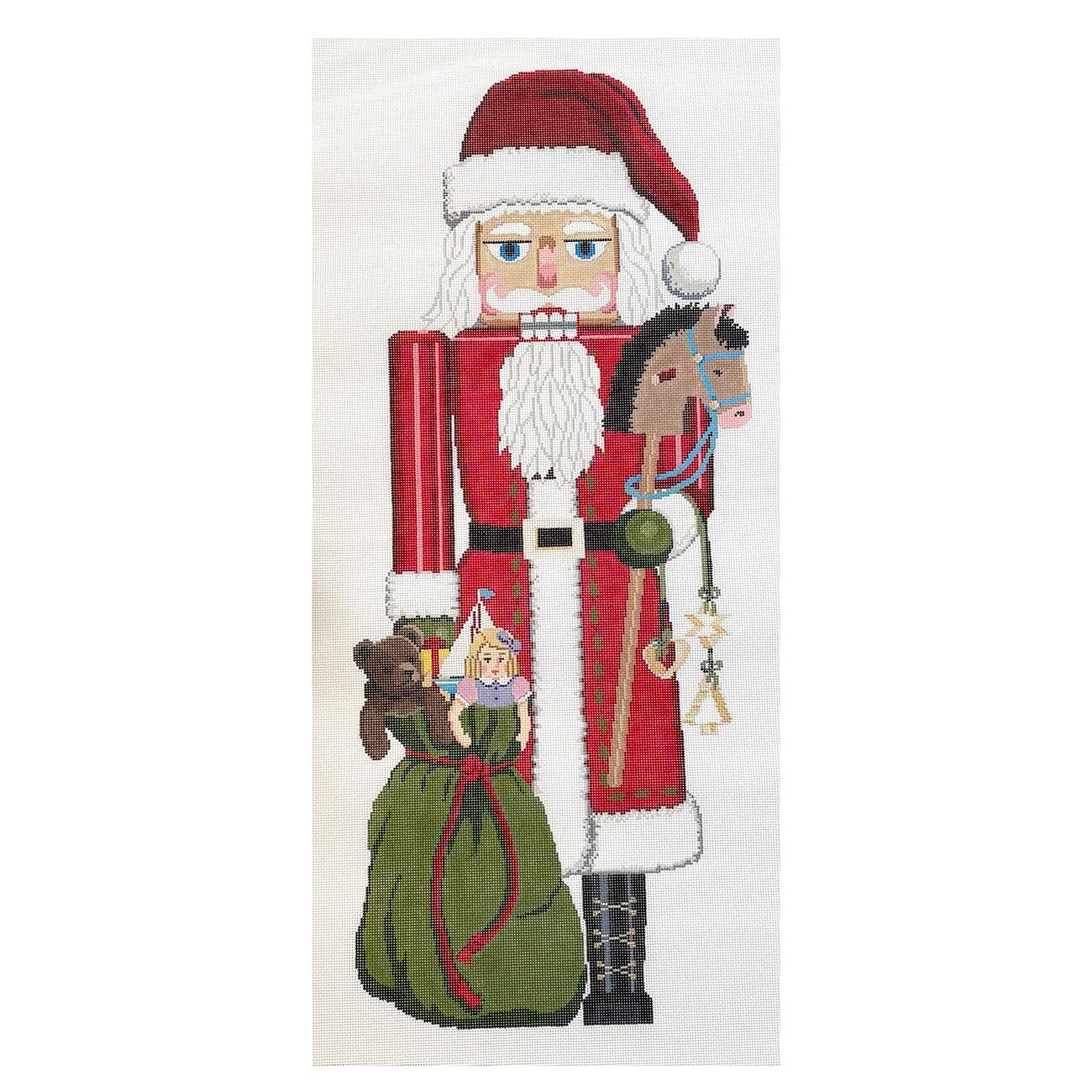 Nutcracker, Santa with Toy Bag, 30" Stand Up Painted Canvas Susan Roberts Needlepoint Designs Inc.  - 1