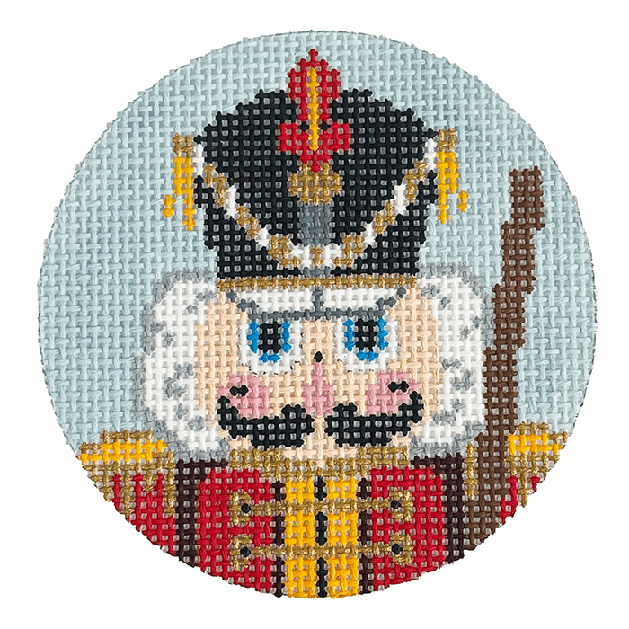 Nutcracker Soldier Round Painted Canvas Alice Peterson Company 