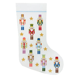 Nutcracker Stocking on White Painted Canvas Coco Frank Studio 
