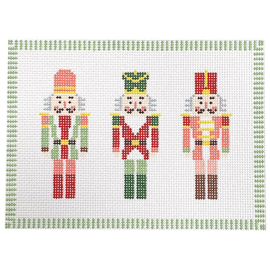 Nutcracker Trio w/Green Border Painted Canvas Coco Frank Studio 