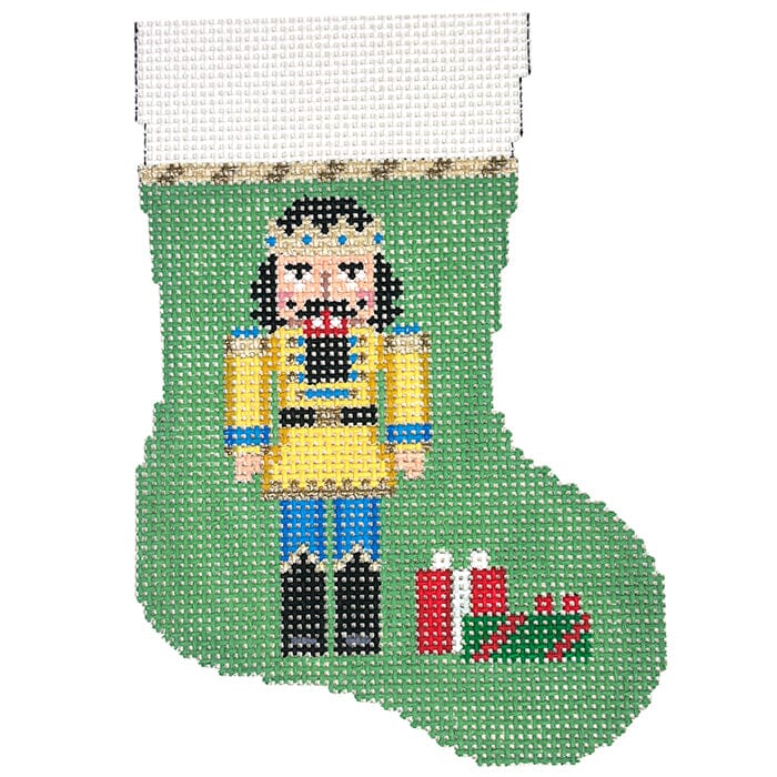 Nutcracker, Yellow King   Mini Stocking Painted Canvas Susan Roberts Needlepoint Designs Inc. 
