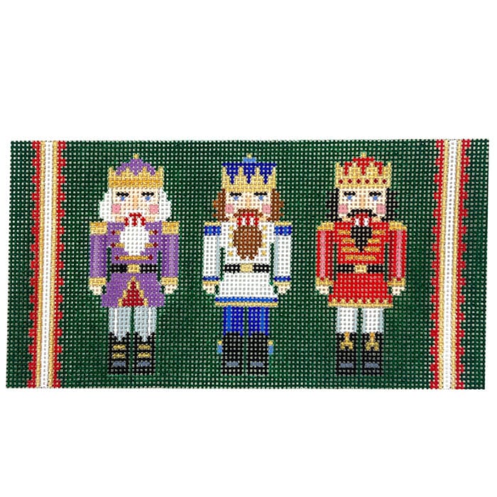 Nutcrackers Trio, Clutch Insert 3x6 Painted Canvas Susan Roberts Needlepoint Designs Inc. 
