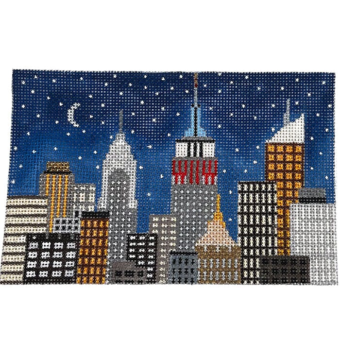 NYC at Nite 13 ct. Painted Canvas Vallerie Needlepoint Gallery  - 1