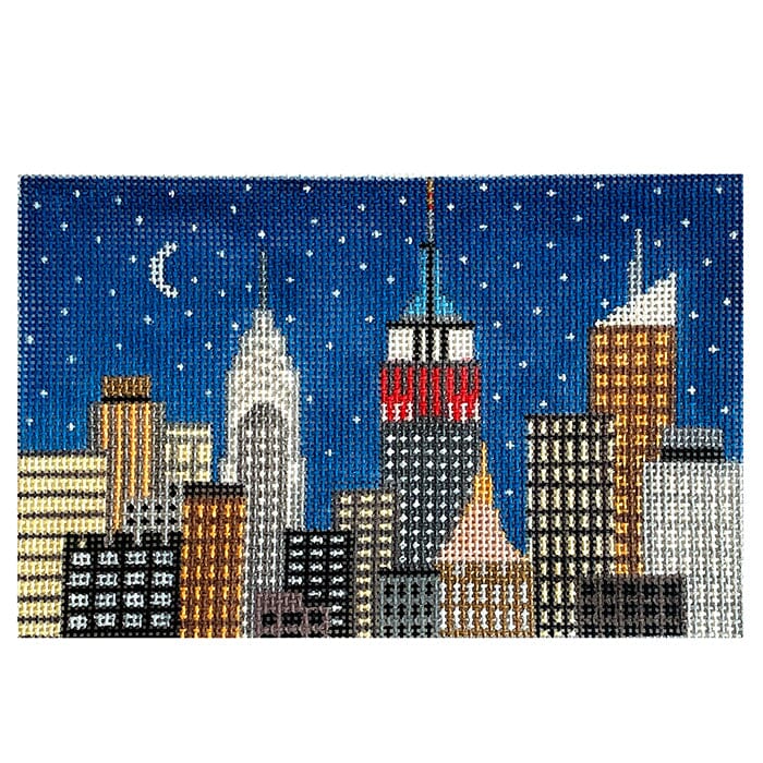 NYC at Nite 18 ct. Painted Canvas Vallerie Needlepoint Gallery  - 1