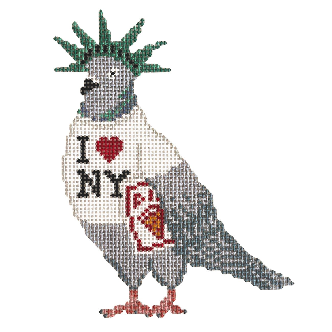NYC Pigeon Painted Canvas Atlantic Blue Canvas  - 1