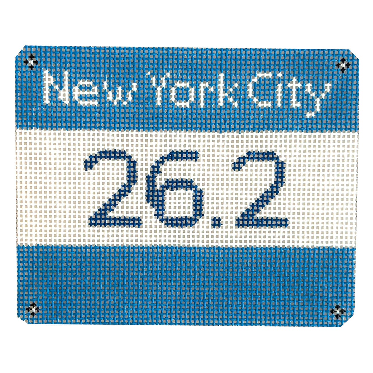 NYC Race Bib Painted Canvas Goodpoint Needlepoint  - 1