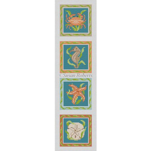 Ocean Life Coasters Set Painted Canvas Susan Roberts Needlepoint Designs Inc. 