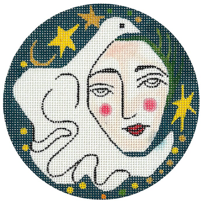 Ode to Picasso Round Atlantic Blue Canvas  - 1