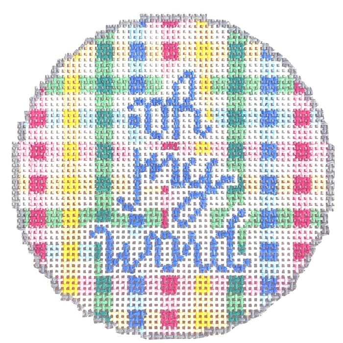 Oh My Word Round Painted Canvas KCN Designers  - 1