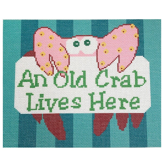 Old Crab Printed Canvas Two Sisters Needlepoint 