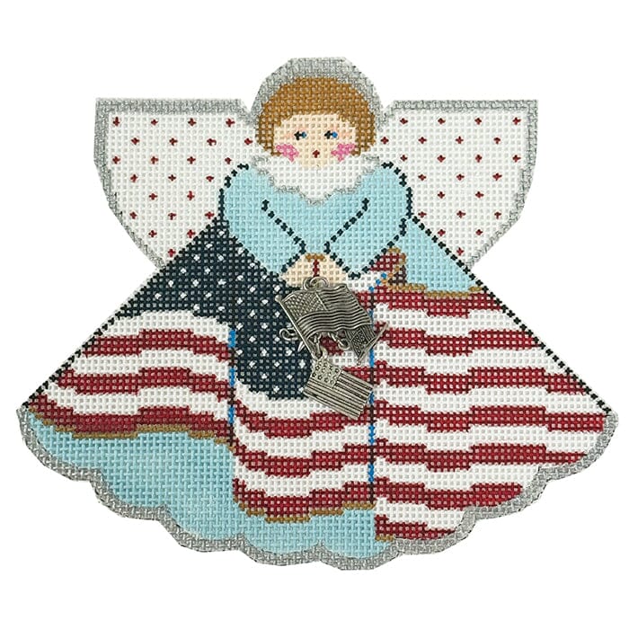 Old Glory Angel with Charm Painted Canvas Painted Pony Designs  - 1