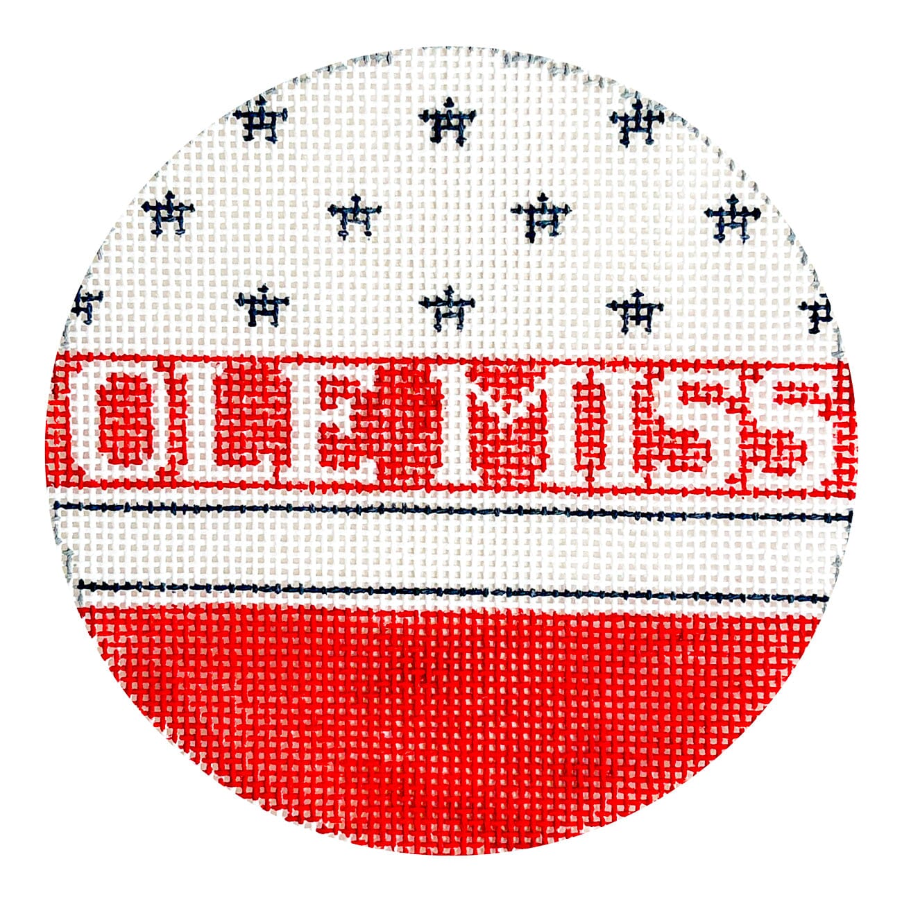 Ole Miss Stars Round Painted Canvas Kathy Schenkel Designs  - 1