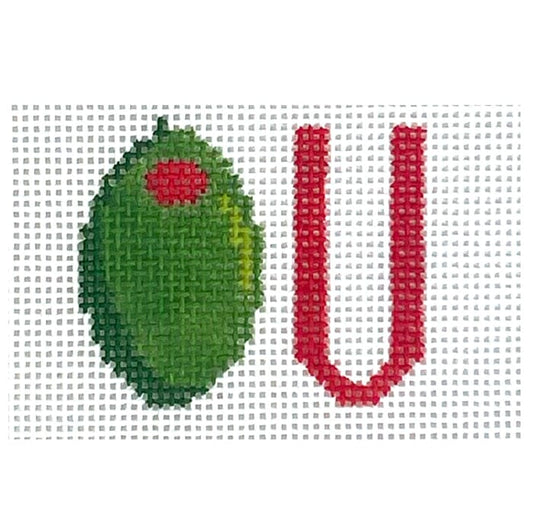 Olive U Mini Painted Canvas MF Needlepoint 