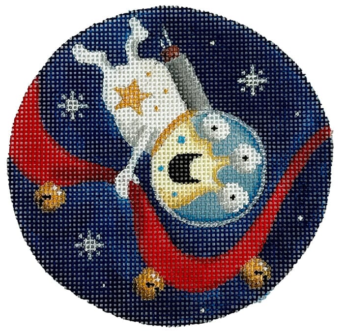 ON 3 Eyed Alien Round Painted Canvas Rebecca Wood Designs  - 1