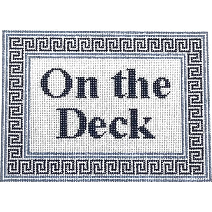 On the Deck with Greek Key Band Painted Canvas Ann Kaye Studio  - 1