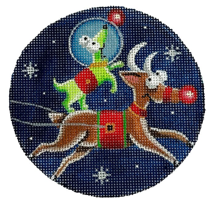 One of a Kind? Alien & Rudolph Painted Canvas Rebecca Wood Designs 