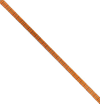 Orange and Brown Cross Hatch Double Wrap Bracelet Painted Canvas Anne Fisher Needlepoint LLC 
