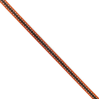 Orange and Brown Ribbon Double Wrap Bracelet Painted Canvas Anne Fisher Needlepoint LLC 
