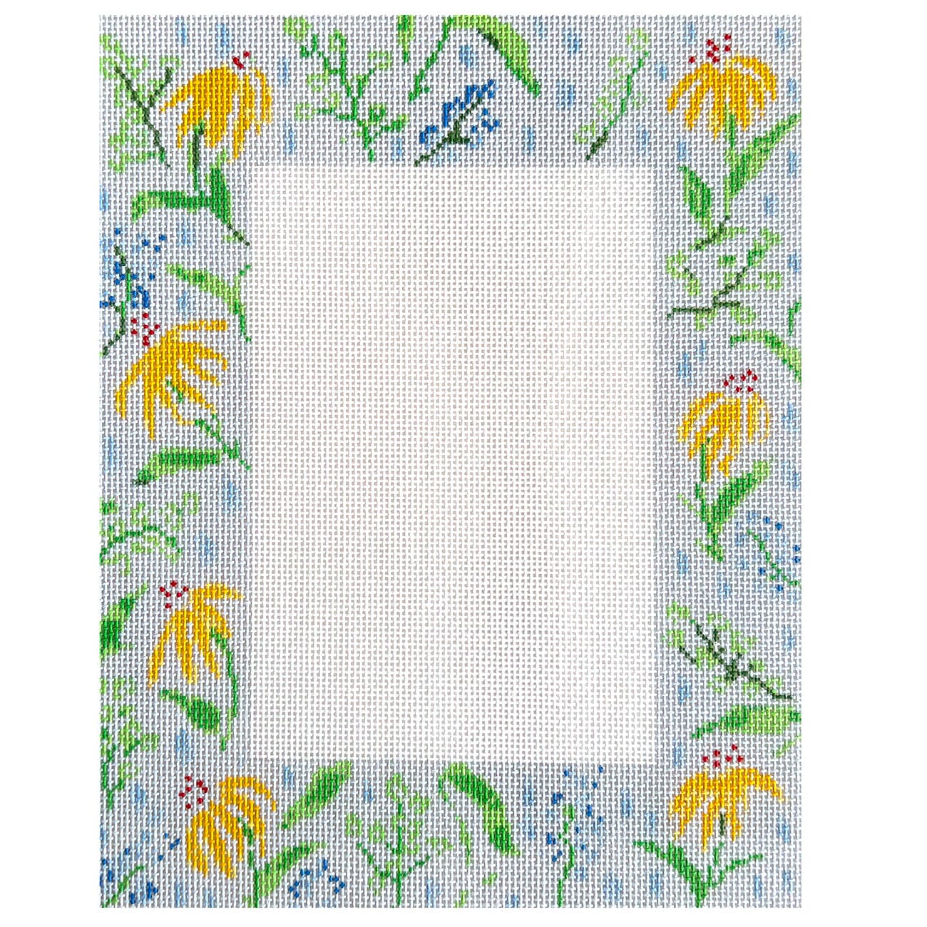 Orange Floral Frame Painted Canvas Camilla Moss  - 1