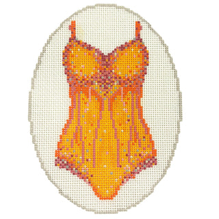 Orange Lover   Sparkle Leotard Ornament Painted Canvas Atlantic Blue Canvas 
